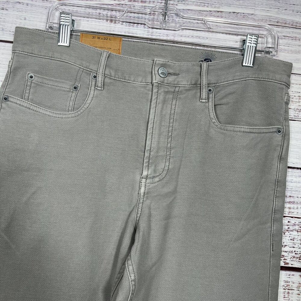 Faherty Mens Stretch Terry 5 Pocket Pant Iron Gray Tailored 31 x 32 Jean Comfort